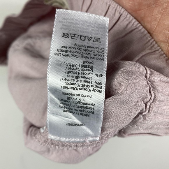 Madewell Shorts Womens Medium Mauve Linen Blend Pull On Elastic Waist Casual - Picture 7 of 8